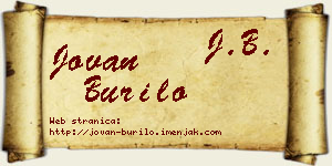 Jovan Burilo vizit kartica